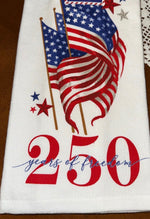 Load image into Gallery viewer, Americana 250 Years Towel Red, White &amp; Blue

