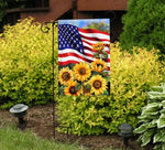 Load image into Gallery viewer, American Flag with Sunflowers Patriotic Design Outdoor Flag
