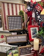 Load image into Gallery viewer, Americana God Bless America Land That I Love with wood frame 12”x4”
