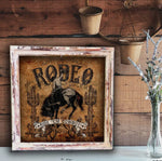 Load image into Gallery viewer, Rustic Boho Rodeo Ride ‘Em Cowboy Distressed Frame
