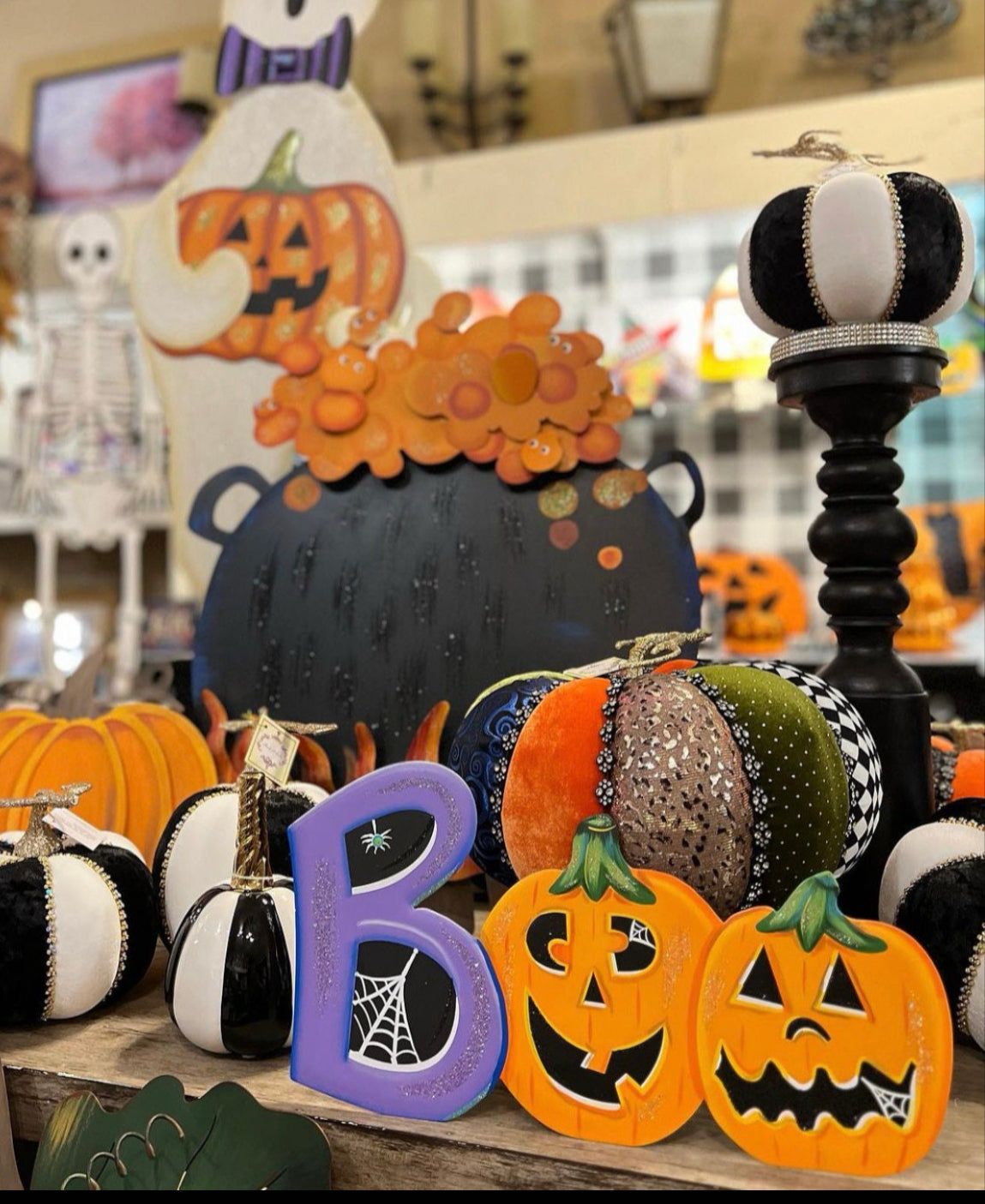 BOO Jack-o-Lantern Metal Stake with Easel in Purple