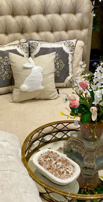 Load image into Gallery viewer, White Bunny with White Cottontail Pillow
