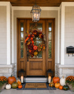 Load image into Gallery viewer, Fall Leopard Chocolate Ribbon Floral Wreath
