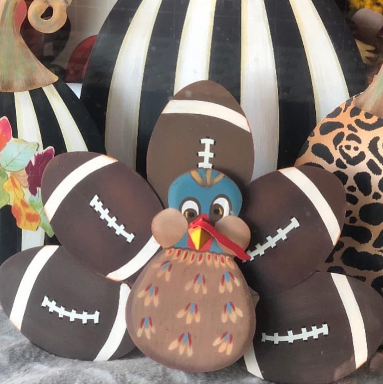 Large Football Turkey with Easel and Stake