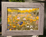 Load image into Gallery viewer, God is Good and That’s Enough Floral Art Sign Wood Framed Shimmering Picture 8”x10”
