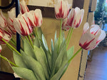 Load image into Gallery viewer, Real Touch White and Red Large  Tulips Pack of 8 (White and Red)
