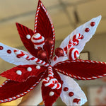 Load image into Gallery viewer, Red &amp; White Candy Cane Poinsettias Pack of 3
