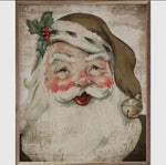 Load image into Gallery viewer, Classic Santa Wooden Art Neutral with Wood Frame Christmas Art

