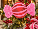 Load image into Gallery viewer, Set of 2 Hot Pink and Red Candy Pieces Metal Outdoor or Indoor Stake
