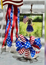 Load image into Gallery viewer, Little Girl with American Flag Mini Print
