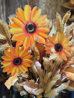 Load image into Gallery viewer, Fall /Halloween: Sunflowers Yellow Metal Stake Set of 3
