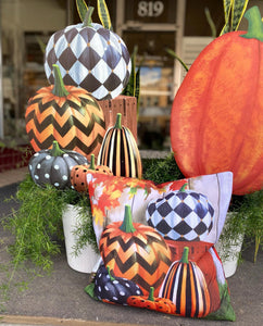 Harlequin, Chevron, Outdoor Halloween White Pillow