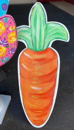 Load image into Gallery viewer, Large Metal Orange Carrot Indoor or Outdoor Stake 30”h
