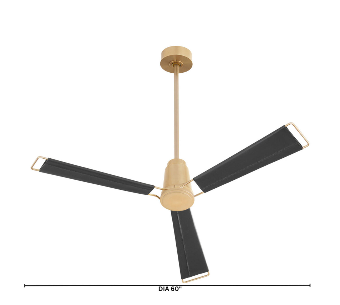 Cyan Zephyr 60” Leather Wrapped Blades Ceiling Fan Indoor