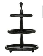 Load image into Gallery viewer, Farmhouse Black Wood 3-Tiered Tray
