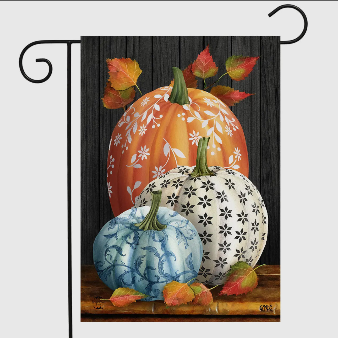 Fall Pumpkin Flag Outdoor Orange, Blue, White