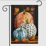 Load image into Gallery viewer, Fall Pumpkin Flag Outdoor Orange, Blue, White
