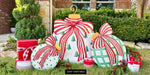 Load image into Gallery viewer, Large Red, Green &amp; White Large Christmas Metal Ornament
