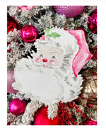 Load image into Gallery viewer, Pink Santa Metal Outdoor/Indoor Stake Christmas
