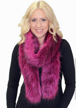 Load image into Gallery viewer, Fuchsia Magenta Pink Luxurious Faux Fur Scarf by Fabulous Furs
