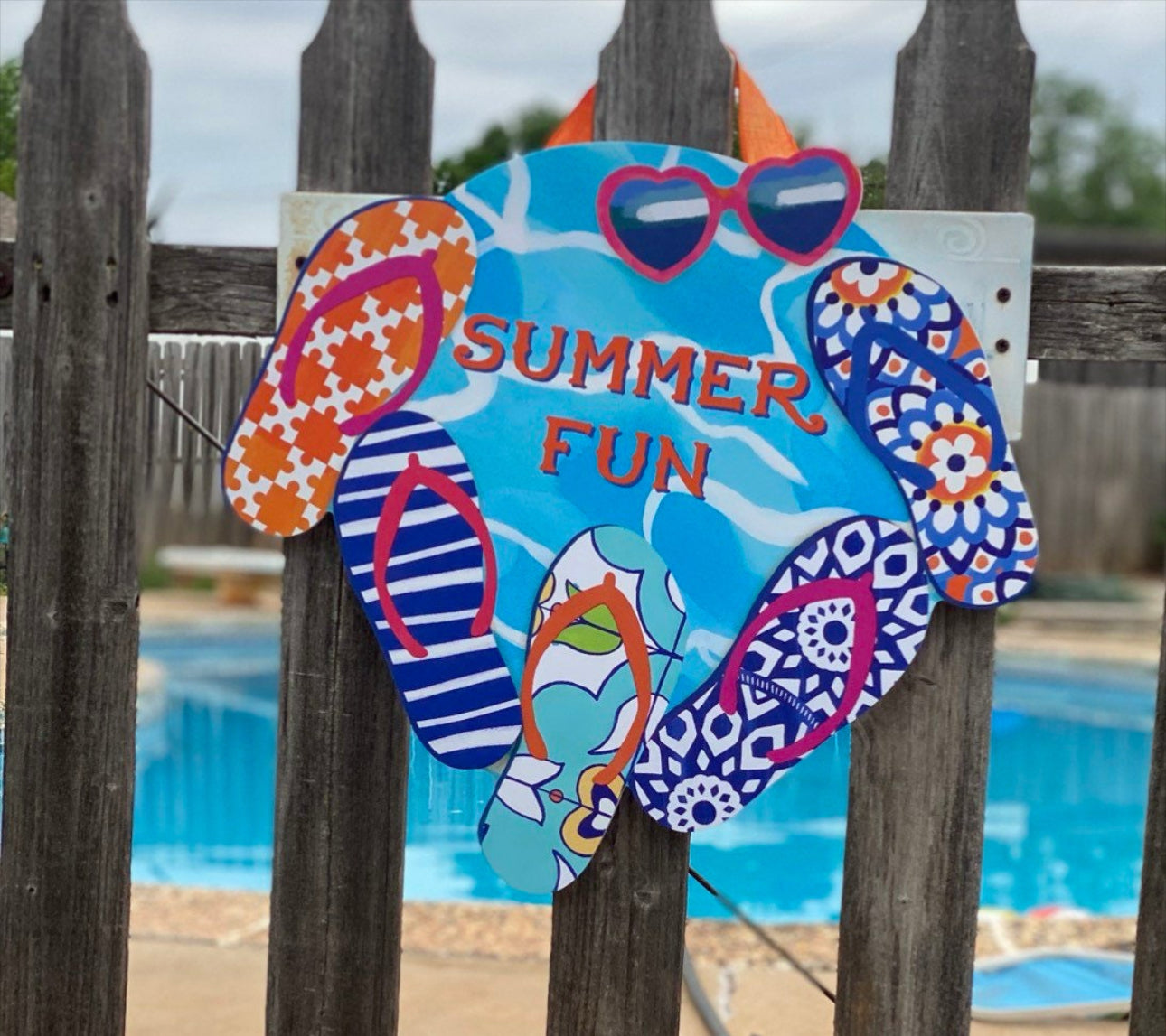 Summer Fun Door Hanger with Flip Flops and Water