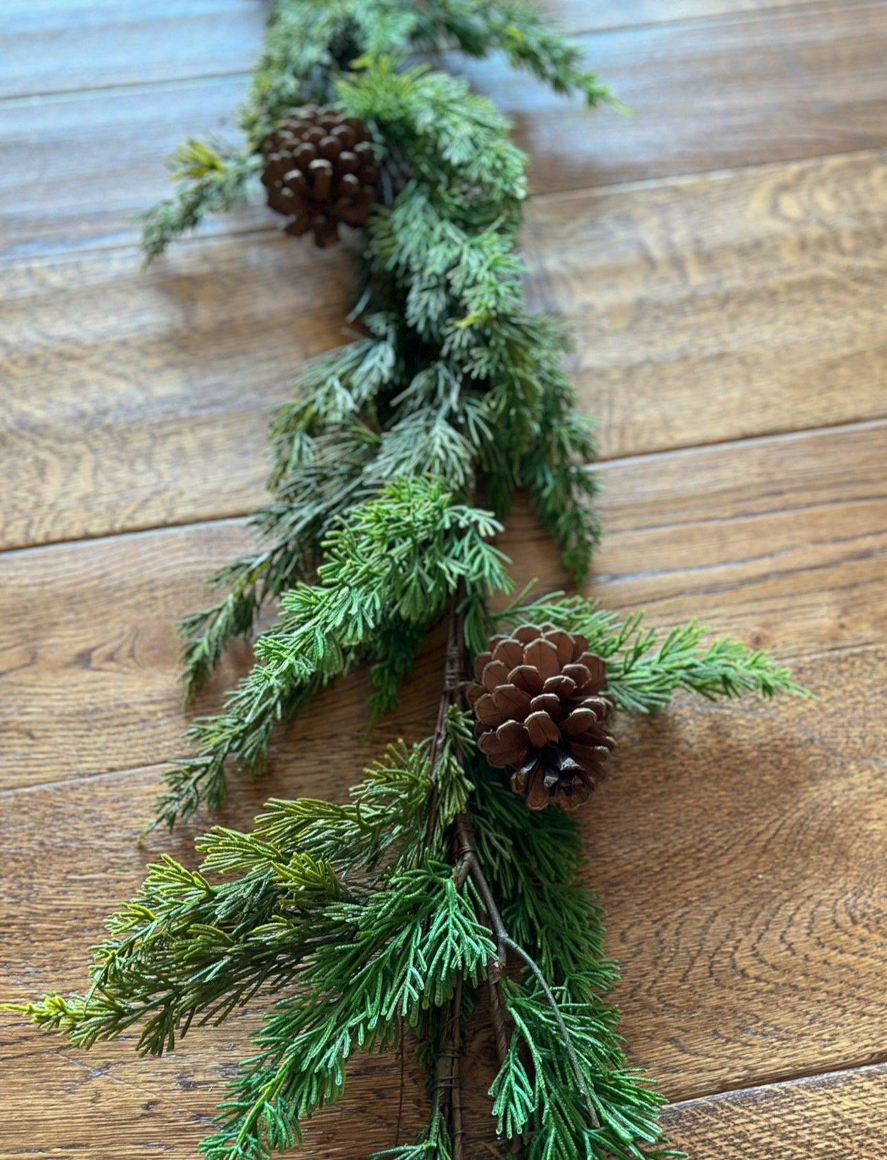 Real Touch Cedar Pine Garland 50” with twigs