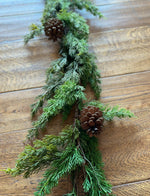 Load image into Gallery viewer, Real Touch Cedar Pine Garland 50” with twigs
