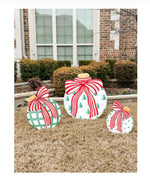 Load image into Gallery viewer, Large Red, Green &amp; White Large Christmas Metal Ornament
