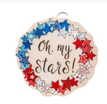 Load image into Gallery viewer, Round Mini Charm “Oh My Stars” with Star Border
