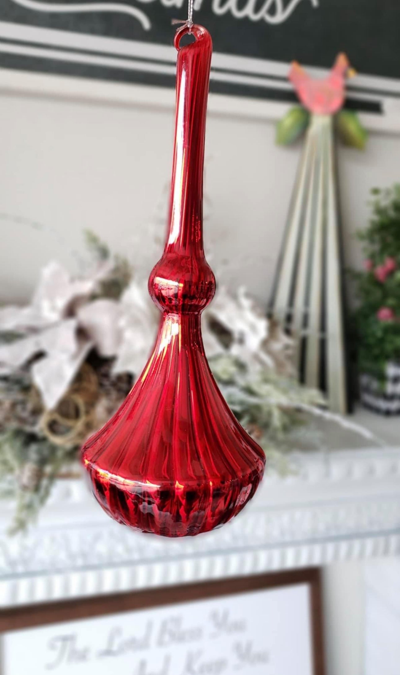 Ruby Red Elegant Set of 2 Ornaments