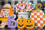 Load image into Gallery viewer, BOO Jack-o-Lantern Metal Stake with Easel in Purple
