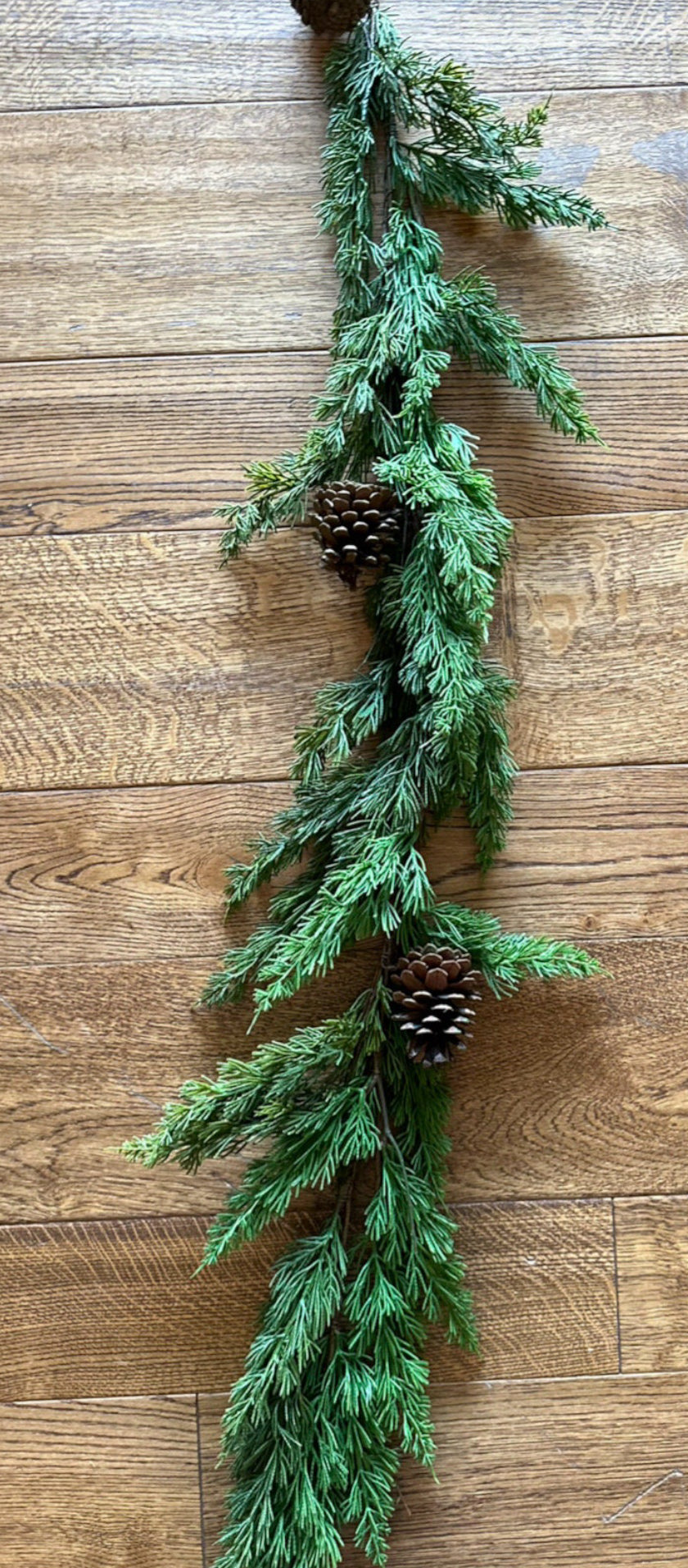 Real Touch Cedar Pine Garland 50” with twigs