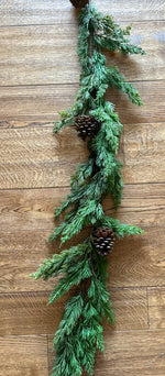 Load image into Gallery viewer, Real Touch Cedar Pine Garland 50” with twigs
