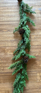 Real Touch Cedar Pine Garland 50” with twigs