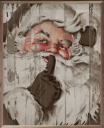 Load image into Gallery viewer, Santa Shh Wooden Art Neutral with Wood Frame Christmas Art
