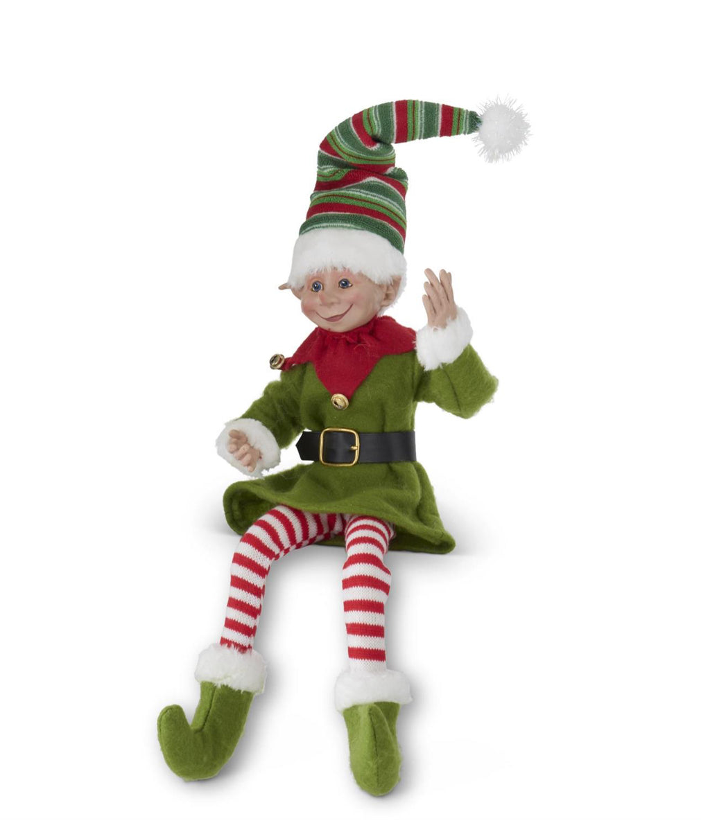 Posable Red, Green, & White Elf 22” with Bells