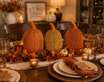 Load image into Gallery viewer, Sparkling Orange Pumpkins Set of 3 Large Metal with Attached Easels
