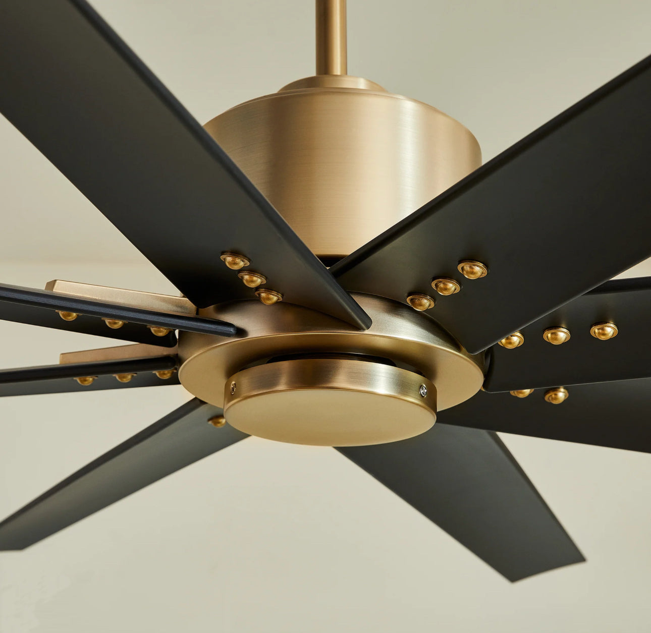 Aged Brass and Black Fleet Ceiling Fan - 72” or 56” DAMP Rated Fan Indoor or Outdoor