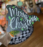 Load image into Gallery viewer, Christmas Metal Outdoor Flags Merry Christmas, Believe, or Set of 2 Hoho/Falala
