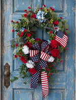 Load image into Gallery viewer, Americana: Ivy &amp; Hydrangea Wreath Red, White, Blue
