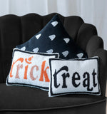 Load image into Gallery viewer, Trick or Treat Halloween White, Black, and Orange Pillows Set of 2
