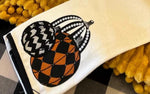 Load image into Gallery viewer, Harlequin, Chevron, Sequins Halloween White Towel
