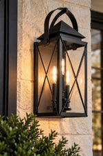 Load image into Gallery viewer, Quorum MYSTIC 25" 3 Light Lantern - Matte Black Wall Mount
