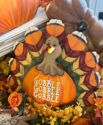 Load image into Gallery viewer, Gobble Gobble Bright Turkey Metal Stake
