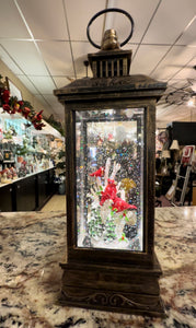 Musical 🎵Bronze Lantern Snow Globe with Cardinals