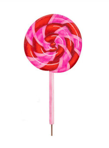 Large Hot Pink and Red Lollipop Metal Outdoor or Indoor Stake