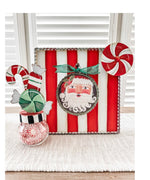 Load image into Gallery viewer, Peppermint Metal Magnet Red, Green, and White
