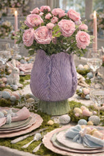 Load image into Gallery viewer, Blooming Lavender Tulip Planter Spring Easter Ceramic Container
