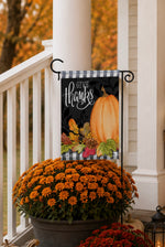 Load image into Gallery viewer, Give Thanks Outdoor Flag Small Black White Check Border
