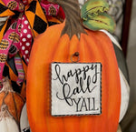 Load image into Gallery viewer, Happy Fall Y’all in Black and White Mini Print with Galvanized Frame
